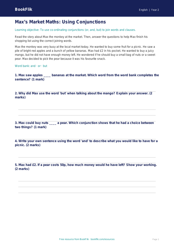Free Grammar Track Sheet | Year 2 Core | BookFlik worksheet preview — English Grammar