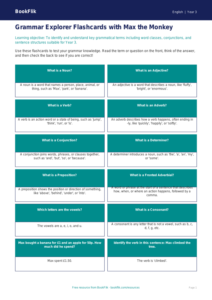 Free Grammar Flashcards | Year 3 Core | BookFlik