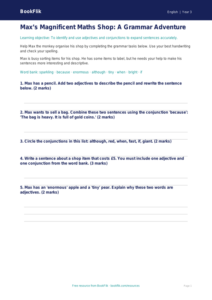 Free Grammar Worksheet | Year 3 Core | BookFlik