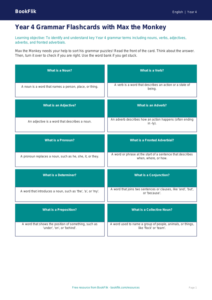 Free Grammar Flashcards | Year 4 Supported | BookFlik