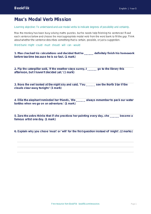 Free Grammar Activity Sheet | Year 5 Core | BookFlik