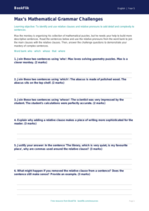 Free Grammar Activity Sheet | Year 5 Greater Depth | BookFlik