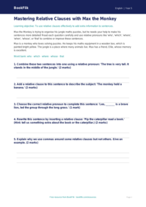 Free Grammar Worksheet | Year 5 Core | BookFlik