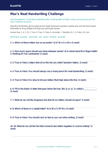 Free Handwriting Quiz | Year 2 Core | BookFlik