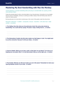 Free Handwriting Writing Frame | Year 3 Core | BookFlik