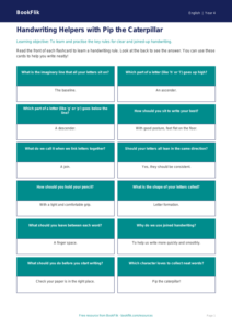 Free Handwriting Flashcards | Year 4 Supported | BookFlik