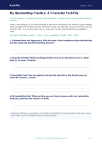 Free Handwriting Template | Year 4 Supported | BookFlik