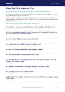 Free Inference Quiz | Year 4 Supported | BookFlik