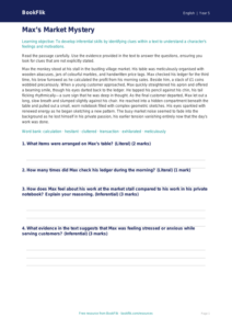 Free Inference Comprehension | Year 5 Greater Depth | BookFlik