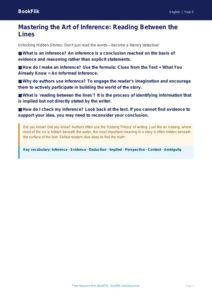 Free Inference Poster | Year 5 Greater Depth | BookFlik