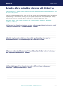 Free Inference Template | Year 5 Greater Depth | BookFlik