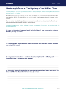 Free Inference Writing Frame | Year 5 Greater Depth | BookFlik