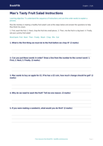 Free Instructions Worksheet | EYFS Core | BookFlik
