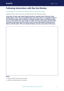 Free Instructions Colouring Page | Year 1 Core | BookFlik