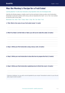 Free Instructions Template | Year 1 Core | BookFlik