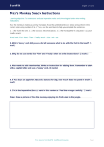 Free Instructions Worksheet | Year 1 Core | BookFlik
