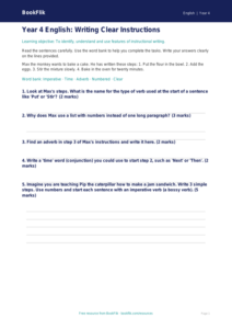 Free Instructions Assessment | Year 4 Supported | BookFlik