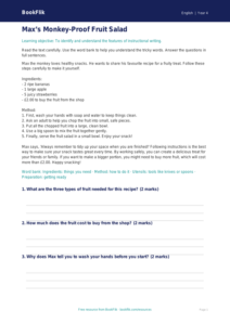 Free Instructions Comprehension | Year 4 Supported | BookFlik