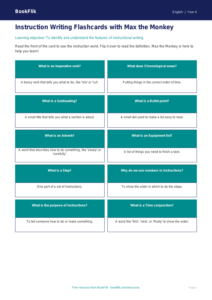 Free Instructions Flashcards | Year 4 Supported | BookFlik