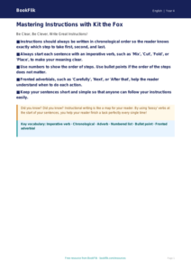 Free Instructions Poster | Year 4 Supported | BookFlik
