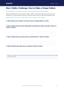 Free Instructions Template | Year 4 Supported | BookFlik