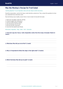 Free Instructions Track Sheet | Year 4 Supported | BookFlik