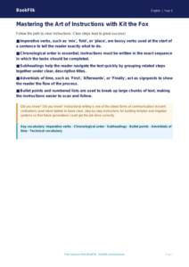 Free Instructions Poster | Year 5 Core | BookFlik