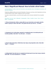 Free Instructions Writing Frame | Year 5 Core | BookFlik
