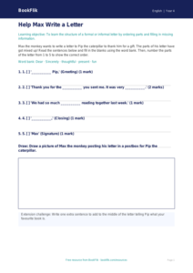 Free Letter Writing Activity Sheet | Year 4 Supported | BookFlik