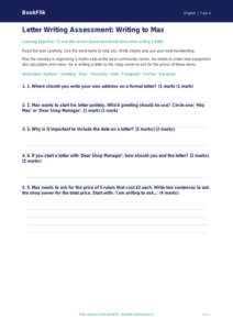 Free Letter Writing Assessment | Year 4 Supported | BookFlik