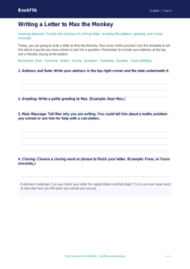 Free Letter Writing Template | Year 4 Supported | BookFlik