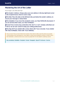 Free Letter Writing Poster | Year 5 Core | BookFlik