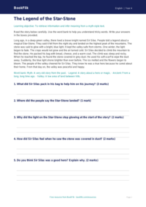 Free Myths And Legends Comprehension | Year 4 Supported | BookFlik
