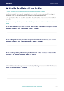 Free Myths And Legends Writing Frame | Year 4 Supported | BookFlik