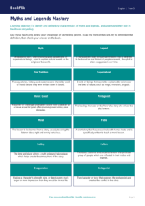 Free Myths And Legends Flashcards | Year 5 Core | BookFlik