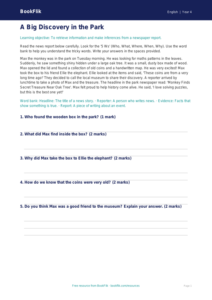 Free Newspaper Writing Comprehension | Year 4 Supported | BookFlik
