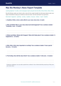 Free Newspaper Writing Template | Year 4 Supported | BookFlik
