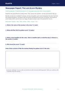 Free Newspaper Writing Track Sheet | Year 4 Supported | BookFlik