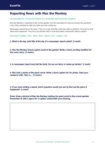 Free Newspaper Writing Worksheet | Year 4 Supported | BookFlik