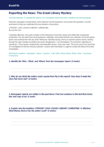 Free Newspaper Writing Track Sheet | Year 5 Core | BookFlik
