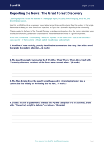 Free Newspaper Writing Frame | Year 5 Core | BookFlik