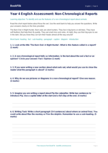 Free Non Chronological Reports Assessment | Year 4 Supported | BookFlik
