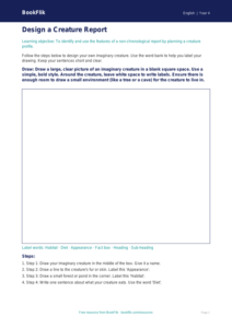 Free Non Chronological Reports Drawing Sheet | Year 4 Supported | BookFlik