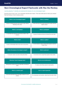 Free Non-Chronological Reports Worksheet | Year 4 Literacy | BookFlik