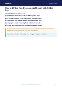 Free Non Chronological Reports Poster | Year 4 Supported | BookFlik
