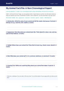 Free Non Chronological Reports Template | Year 4 Supported | BookFlik