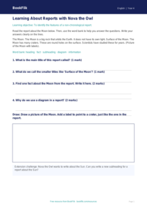 Free Non Chronological Reports Track Sheet | Year 4 Supported | BookFlik
