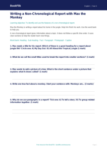 Free Non Chronological Reports Worksheet | Year 4 Supported | BookFlik