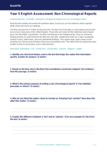 Free Non-Chronological Reports Assessment | Year 5 Core | BookFlik