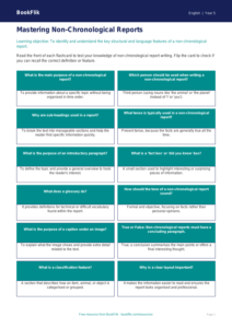 Free Non-Chronological Reports Worksheet | Year 5 Literacy | BookFlik